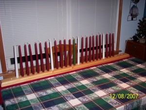 Advent Log, made from 2x4