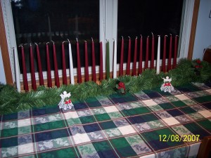 2x4 Advent Log decorated