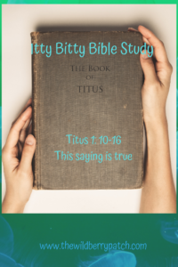 Itty Bitty Bible Study Titus 1:10-16