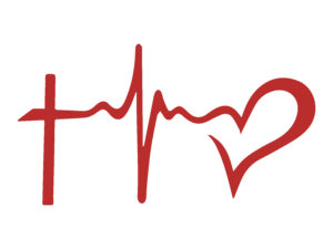 EKG Cross heart beat heart