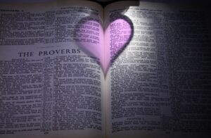 Open Bible, Proverbs, sunglass pink heart