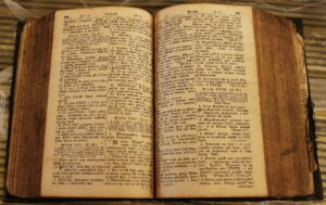 Old Bible open to Psalms